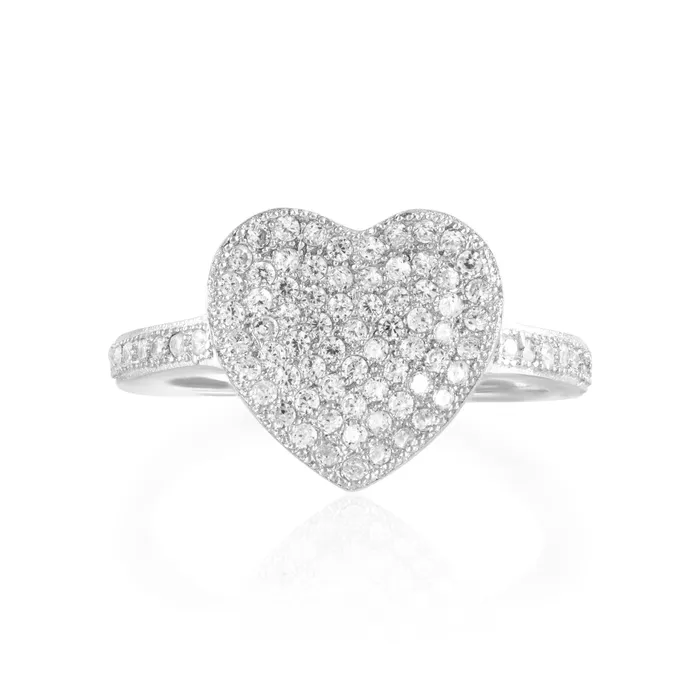 Teeda Rings RZ1681 Heart Micropav CZ Ring