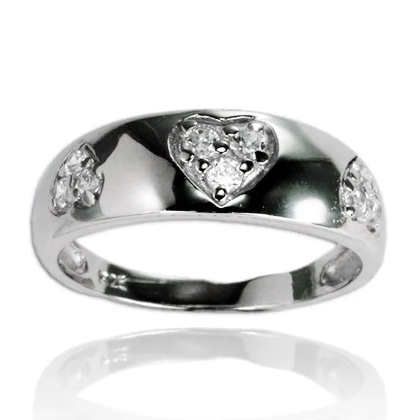 Teeda Rings RZ7068 Embedded Heart Treo CZ Ring