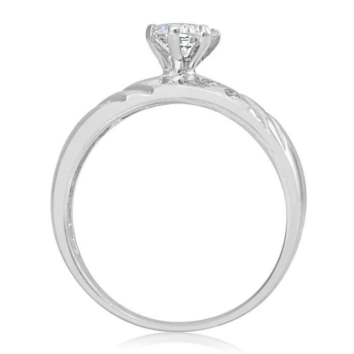 Teeda RSZ2148 Cubic Zirconia Engagement Wedding Ring Set Rings