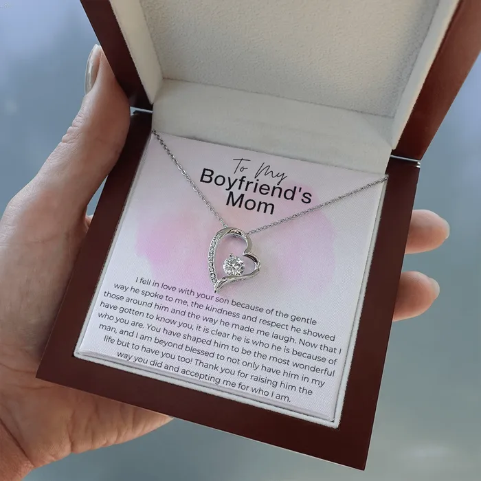 Thank You for Raising Your Son Gift for Boyfriends Mom Heart Pendant Necklace ShineOn Fulfillment Necklaces