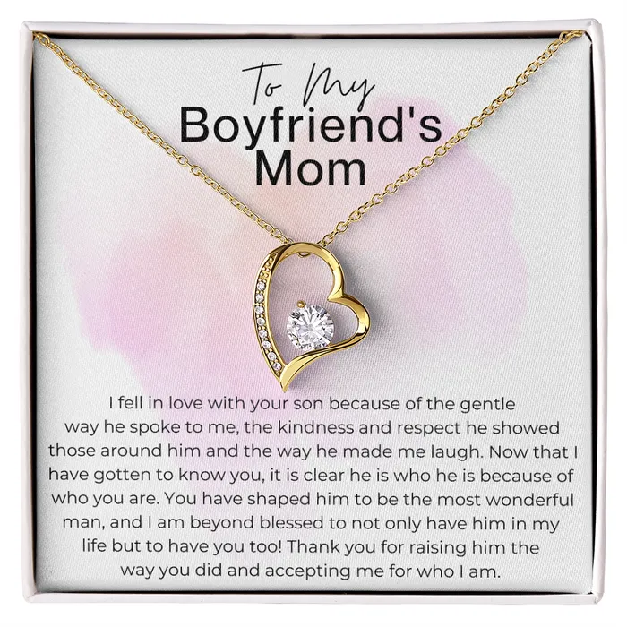Thank You for Raising Your Son Gift for Boyfriends Mom Heart Pendant Necklace ShineOn Fulfillment Necklaces