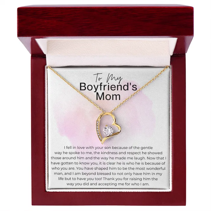 Thank You for Raising Your Son Gift for Boyfriends Mom Heart Pendant Necklace ShineOn Fulfillment Necklaces