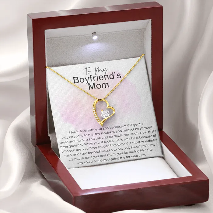 Thank You for Raising Your Son Gift for Boyfriends Mom Heart Pendant Necklace ShineOn Fulfillment Necklaces
