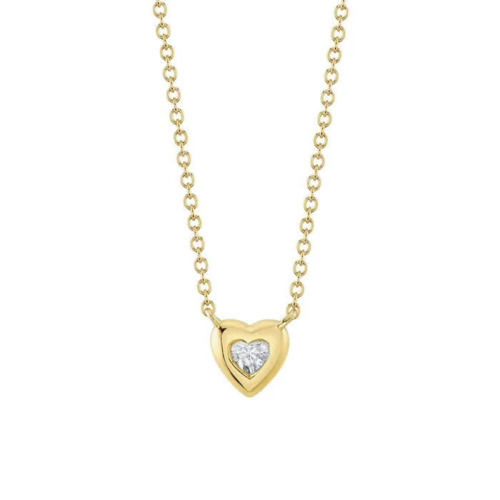 The Bezel Set Heart Necklace SHY CREATION Necklaces