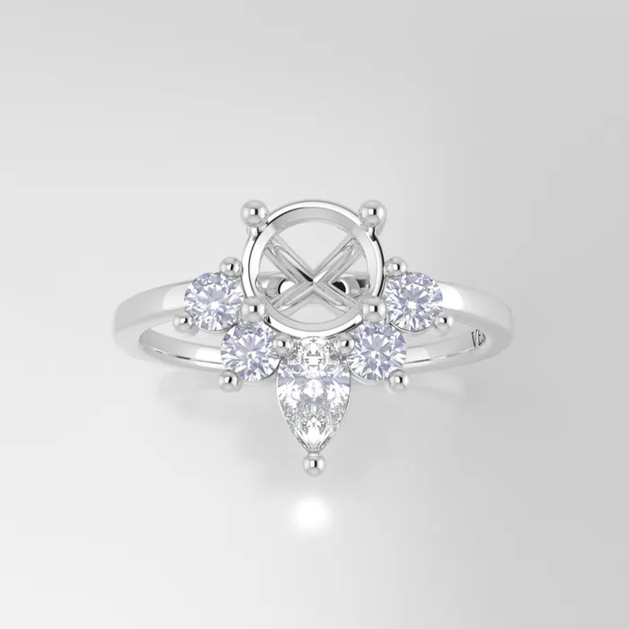 The Celeste 14k White Size 75 Stone CLR67 Gray Ring Box Custom Engraving 0 VENVS Rings The Celeste 14k White Size 75 Stone CLR67 Gray Ring Box Custom Engraving 0 VENVS Rings