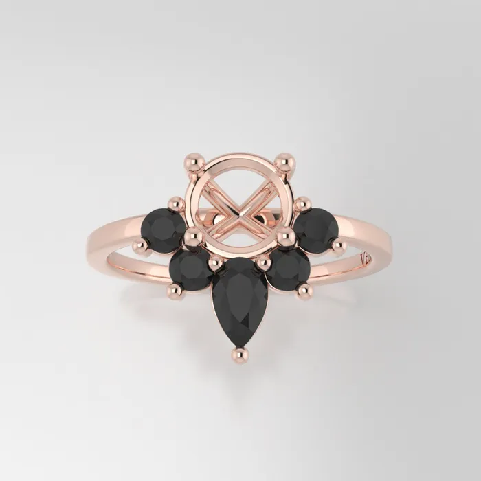 The Estelle 14k Rose Size 575 Stone Moissanite Pear 9x6mm Rainforest Ring Box Custom Engraving 0 VENVS Rings The Estelle 14k Rose Size 575 Stone Moissanite Pear 9x6mm Rainforest Ring Box Custom Engraving 0 VENVS Rings