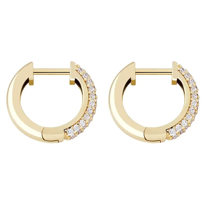 The Icetruck Earrings Iced Hoop Earrings in Gold Vermeil