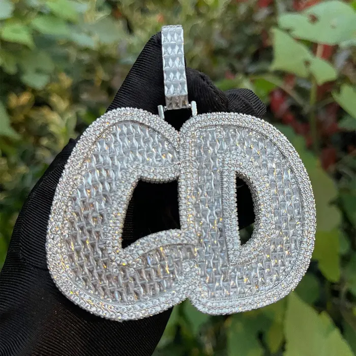 The Icetruck Necklaces Custom Baguette Diamond Bubble Font Pendant The Icetruck Necklaces Custom Baguette Diamond Bubble Font Pendant