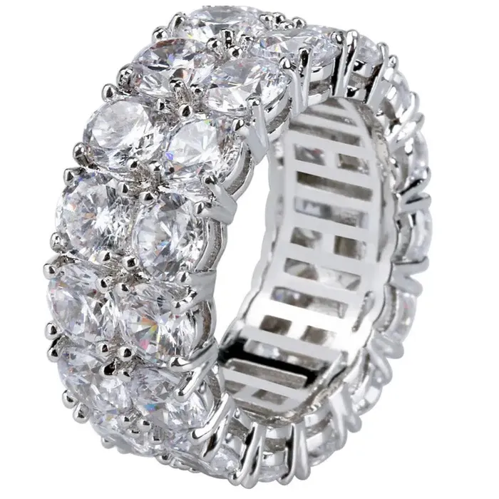The Icetruck Rings Double Row Eternity Ring in White Gold