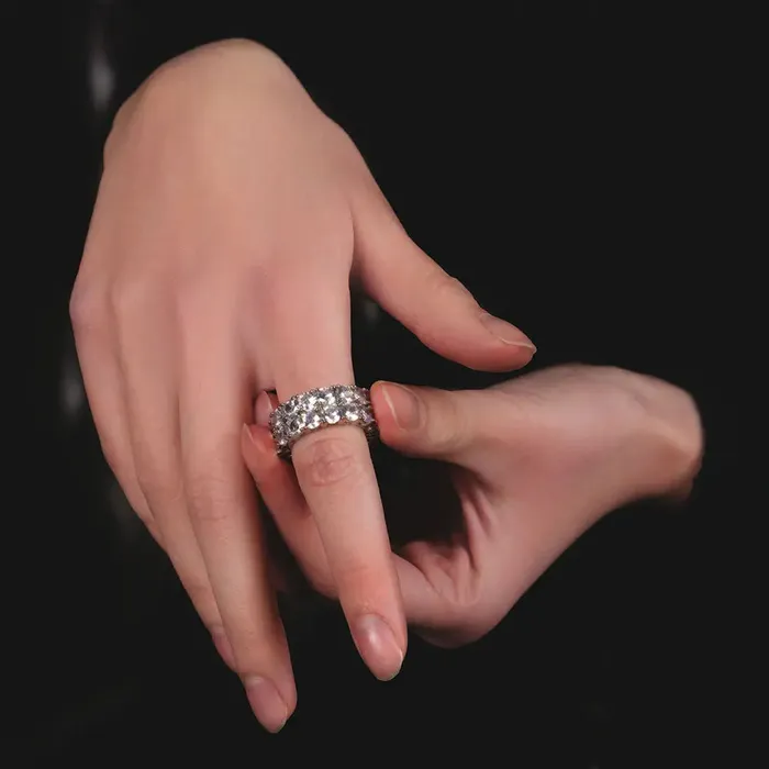 The Icetruck Rings Double Row Eternity Ring in White Gold