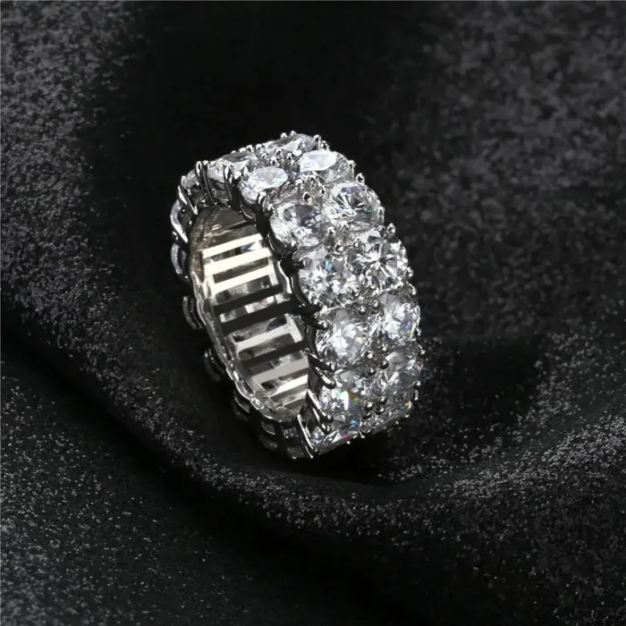 The Icetruck Rings Double Row Eternity Ring in White Gold