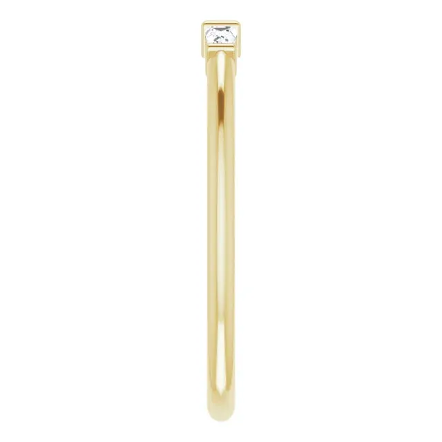 ThreeStone Natural Diamond Stackable Ring Solid 14K Yellow White Rose Gold Storyteller by Vintage Magnality Rings