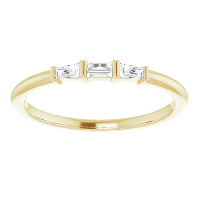 ThreeStone Natural Diamond Stackable Ring Solid 14K Yellow White Rose Gold Storyteller by Vintage Magnality Rings