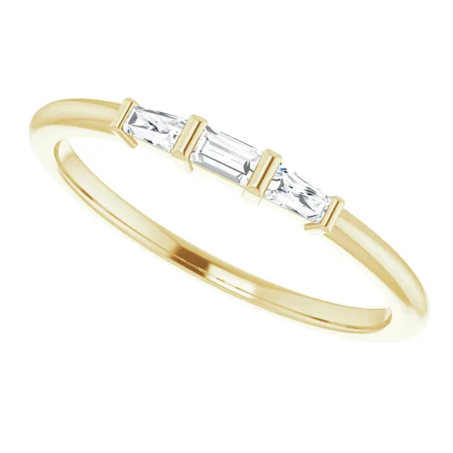 ThreeStone Natural Diamond Stackable Ring Solid 14K Yellow White Rose Gold Storyteller by Vintage Magnality Rings