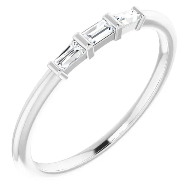 ThreeStone Natural Diamond Stackable Ring Solid 14K Yellow White Rose Gold Storyteller by Vintage Magnality Rings
