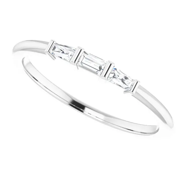 ThreeStone Natural Diamond Stackable Ring Solid 14K Yellow White Rose Gold Storyteller by Vintage Magnality Rings