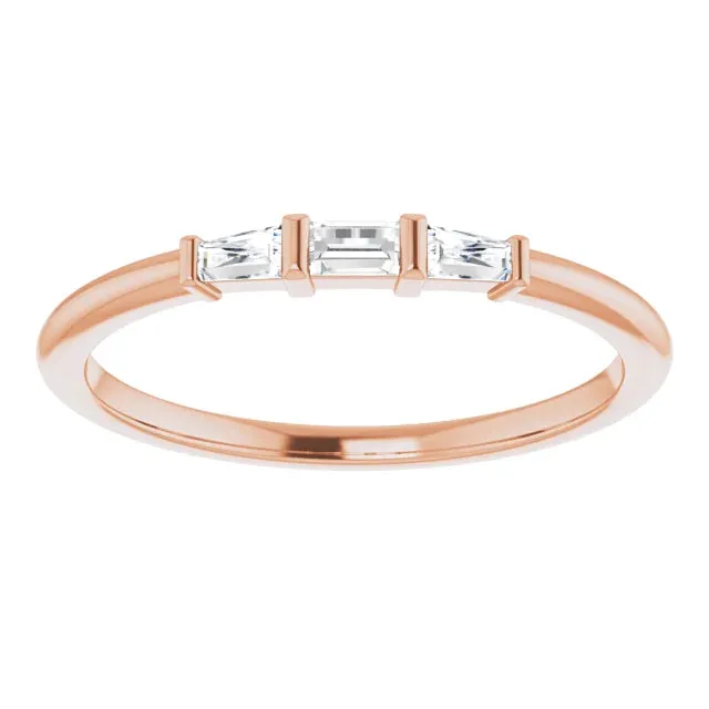 ThreeStone Natural Diamond Stackable Ring Solid 14K Yellow White Rose Gold Storyteller by Vintage Magnality Rings