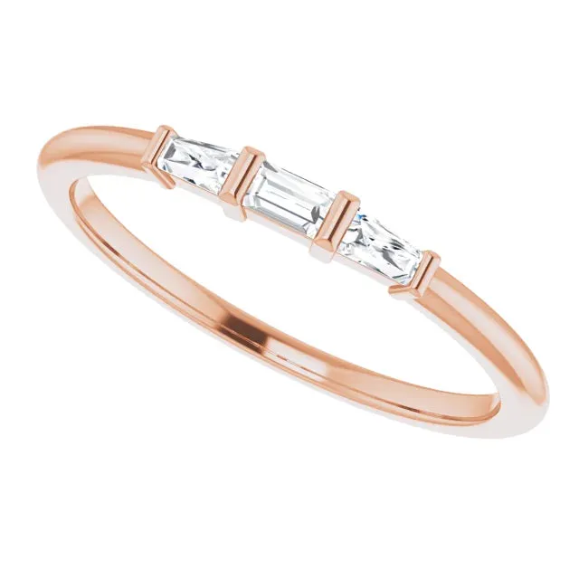 ThreeStone Natural Diamond Stackable Ring Solid 14K Yellow White Rose Gold Storyteller by Vintage Magnality Rings