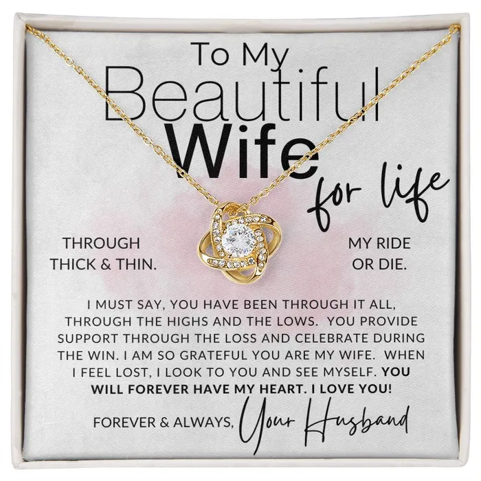Through Thick and Thin To My Wife Necklace From Husband Christmas Gifts Birthday Present Wedding Anniversary Gift Valentines Day ShineOn Fulfillment Necklaces