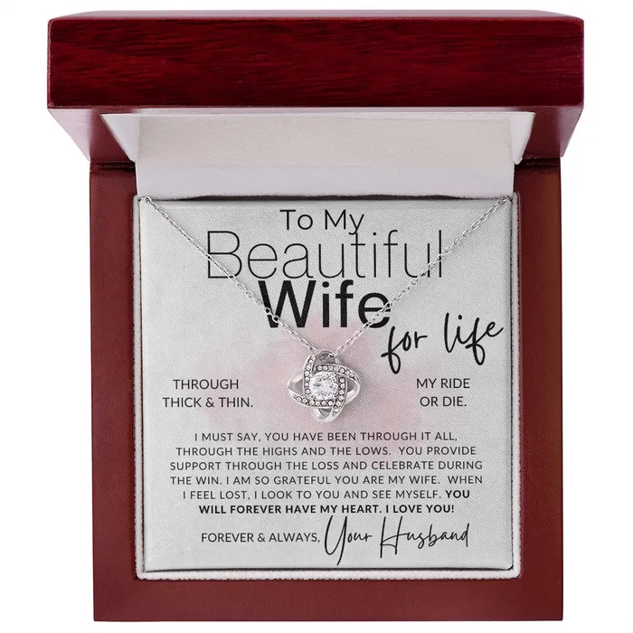 Through Thick and Thin To My Wife Necklace From Husband Christmas Gifts Birthday Present Wedding Anniversary Gift Valentines Day ShineOn Fulfillment Necklaces