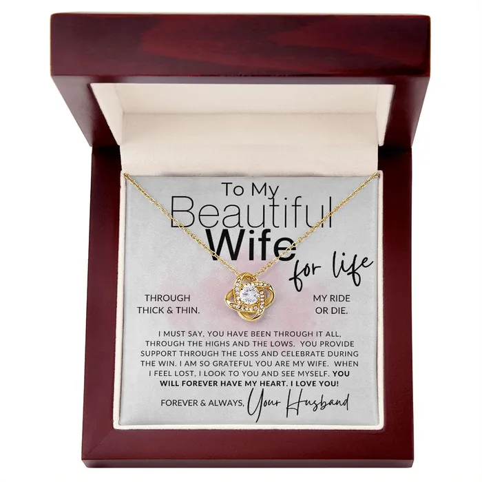 Through Thick and Thin To My Wife Necklace From Husband Christmas Gifts Birthday Present Wedding Anniversary Gift Valentines Day ShineOn Fulfillment Necklaces