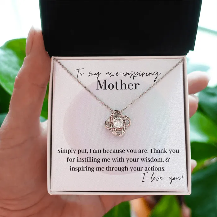 To My AweInspiring Mother Love Knot Pendant Necklace The Perfect Gift for Your Mother ShineOn Fulfillment Necklaces