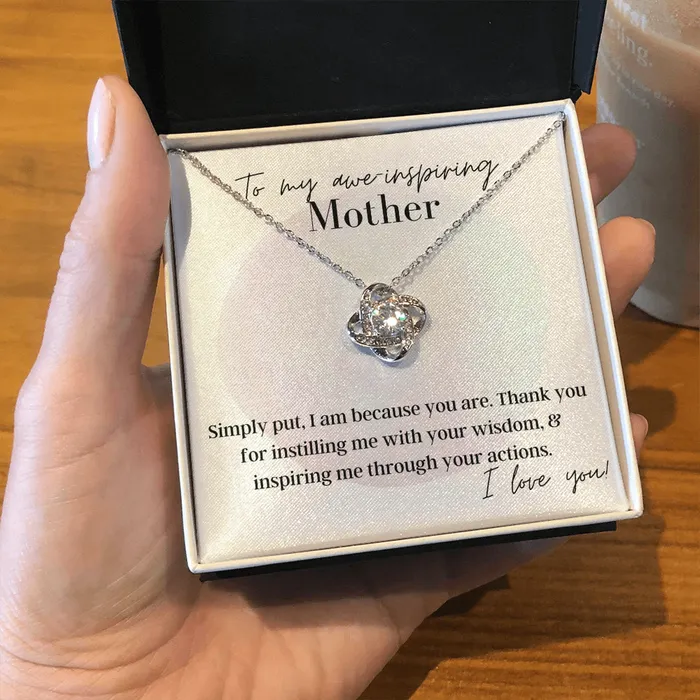 To My AweInspiring Mother Love Knot Pendant Necklace The Perfect Gift for Your Mother ShineOn Fulfillment Necklaces