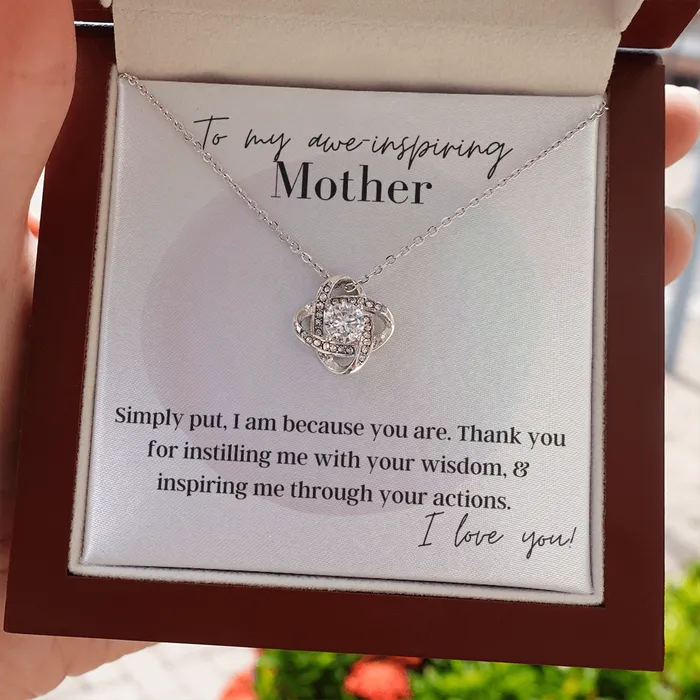 To My AweInspiring Mother Love Knot Pendant Necklace The Perfect Gift for Your Mother ShineOn Fulfillment Necklaces