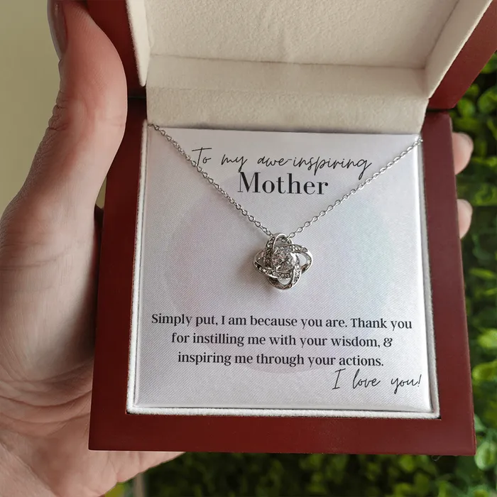 To My AweInspiring Mother Love Knot Pendant Necklace The Perfect Gift for Your Mother ShineOn Fulfillment Necklaces
