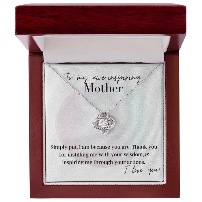 To My AweInspiring Mother Love Knot Pendant Necklace The Perfect Gift for Your Mother ShineOn Fulfillment Necklaces