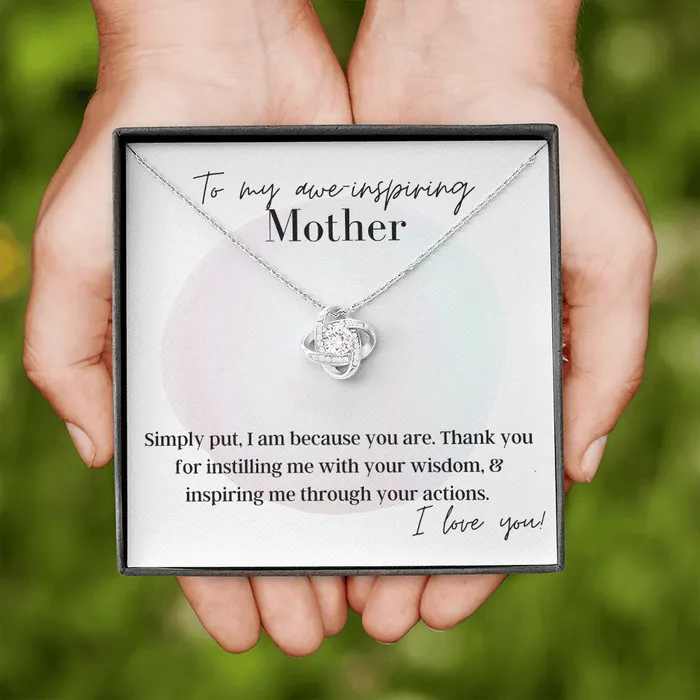 To My AweInspiring Mother Love Knot Pendant Necklace The Perfect Gift for Your Mother ShineOn Fulfillment Necklaces