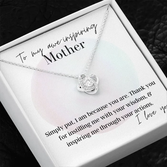 To My AweInspiring Mother Love Knot Pendant Necklace The Perfect Gift for Your Mother ShineOn Fulfillment Necklaces