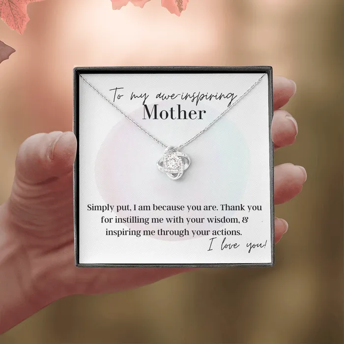 To My AweInspiring Mother Love Knot Pendant Necklace The Perfect Gift for Your Mother ShineOn Fulfillment Necklaces