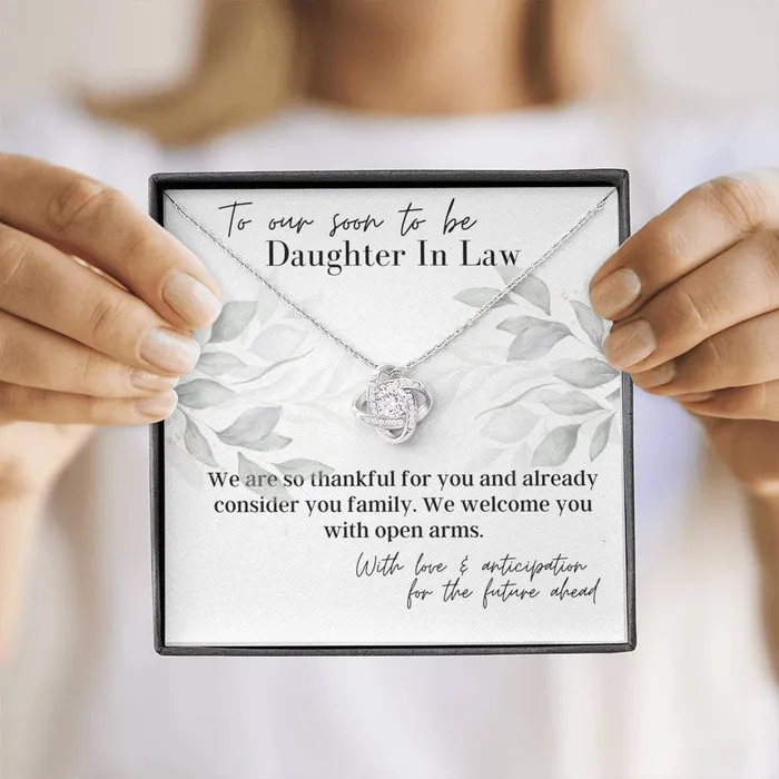 To Our Soon To Be Daughter In Law Love Knot Pendant Necklace ShineOn Fulfillment Necklaces