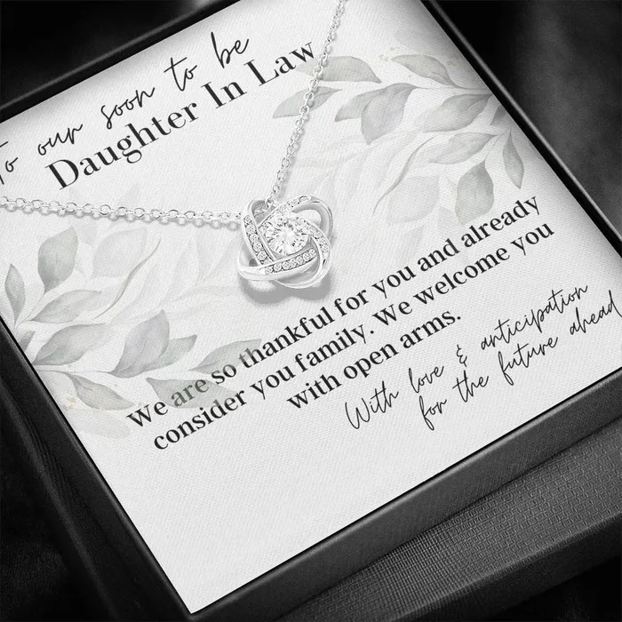 To Our Soon To Be Daughter In Law Love Knot Pendant Necklace ShineOn Fulfillment Necklaces