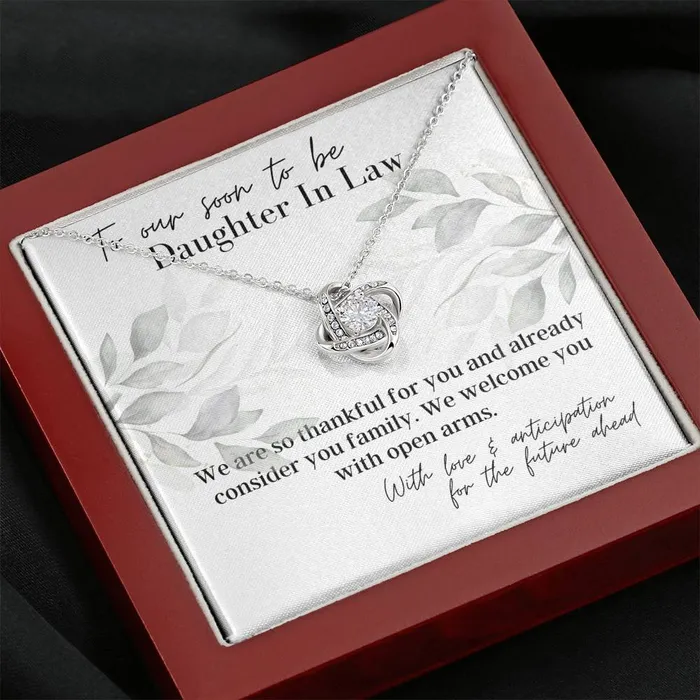 To Our Soon To Be Daughter In Law Love Knot Pendant Necklace ShineOn Fulfillment Necklaces