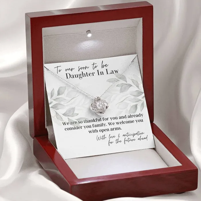 To Our Soon To Be Daughter In Law Love Knot Pendant Necklace ShineOn Fulfillment Necklaces