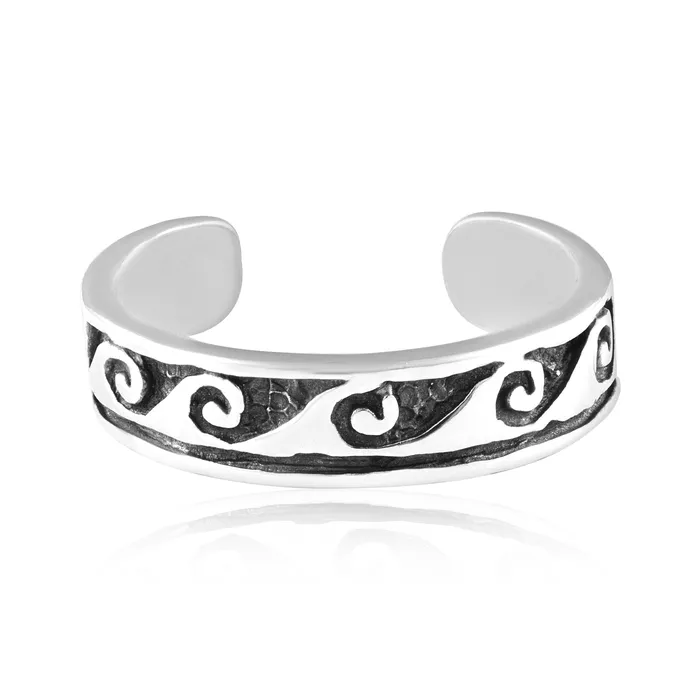 TR3043 Wave Toe Ring Teeda Rings