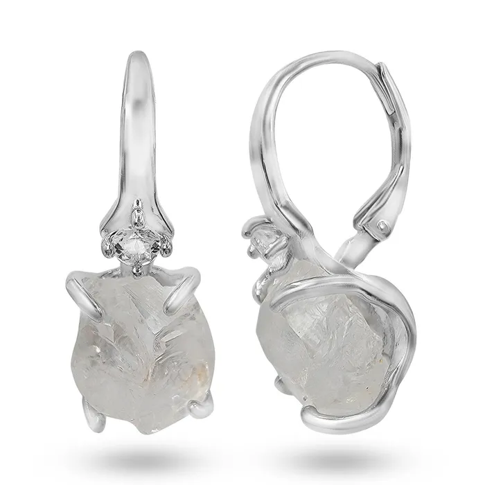 Uniquelan Jewelry Earrings Raw Clear Quartz Drop Earrings Uniquelan Jewelry Earrings Raw Clear Quartz Drop Earrings