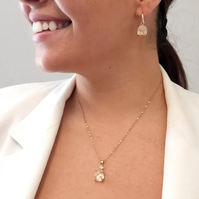 Uniquelan Jewelry Earrings Raw Clear Quartz Drop Earrings Uniquelan Jewelry Earrings Raw Clear Quartz Drop Earrings