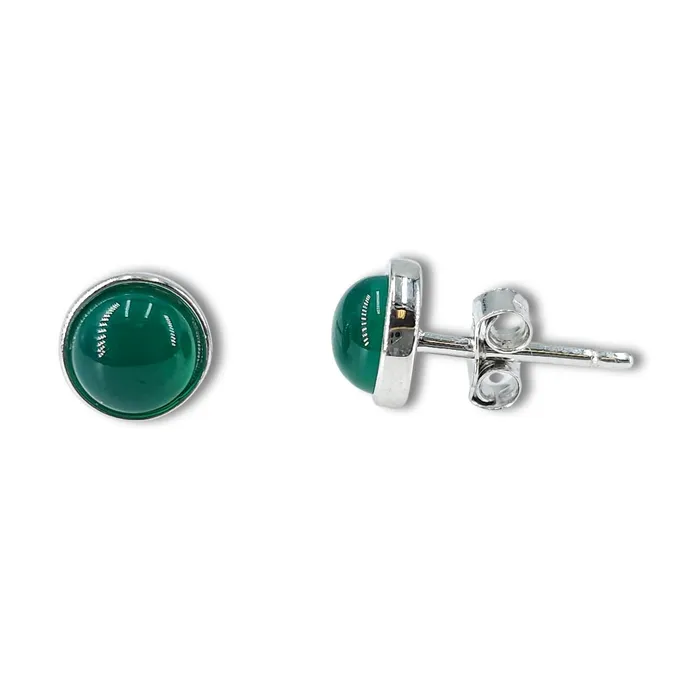 Uniquelan Jewelry Earrings Real Onyx Stud Earrings