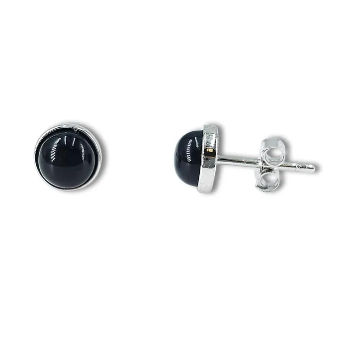 Uniquelan Jewelry Earrings Real Onyx Stud Earrings