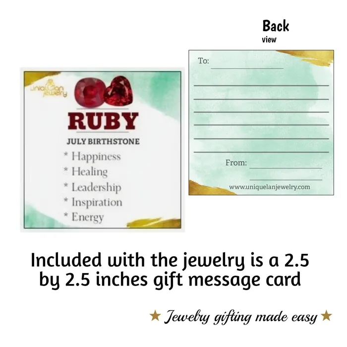Uniquelan Jewelry Earrings Real Raw Ruby Stud Earrings