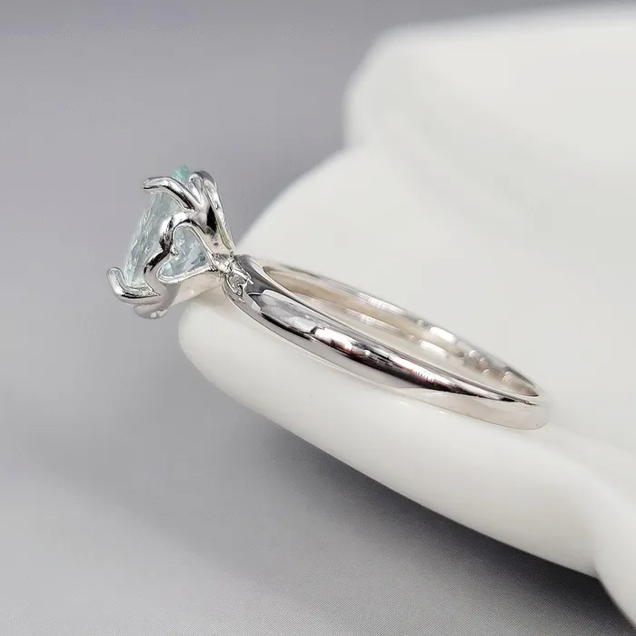 Uniquelan Jewelry Natural Aquamarine Heart Ring Rings Uniquelan Jewelry Natural Aquamarine Heart Ring Rings