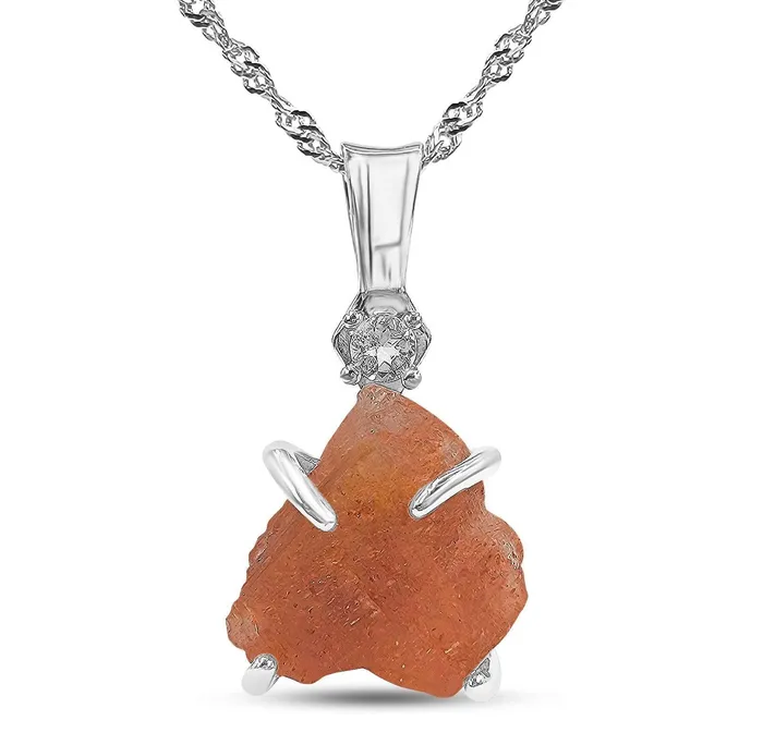 Uniquelan Jewelry Raw Flashy Sunstone Crystal Necklace Necklaces Uniquelan Jewelry Raw Flashy Sunstone Crystal Necklace Necklaces