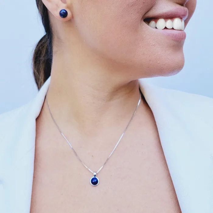 Uniquelan Jewelry Real Lapis Lazuli Bezel Necklace Necklaces Uniquelan Jewelry Real Lapis Lazuli Bezel Necklace Necklaces