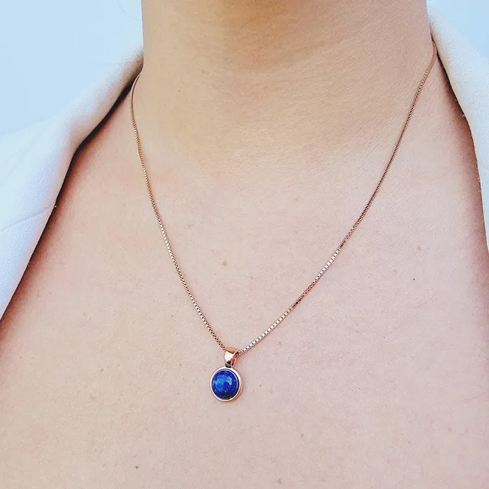Uniquelan Jewelry Real Lapis Lazuli Bezel Necklace Necklaces Uniquelan Jewelry Real Lapis Lazuli Bezel Necklace Necklaces