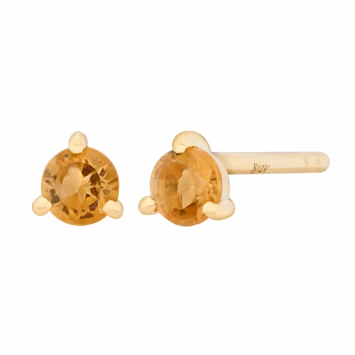 Valerie Madison Fine Jewelry Necklaces 3mm Birthstone Studs Citrine
