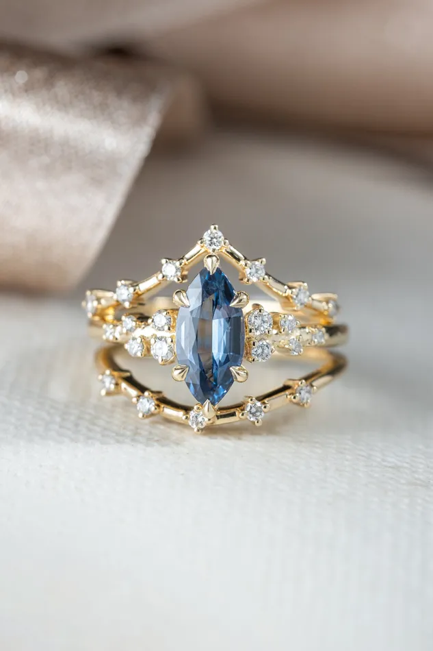 Valerie Madison Fine Jewelry Rings 129ct Cielo Marquise Blue Sapphire Diamond Engagement Ring Valerie Madison Fine Jewelry Rings 129ct Cielo Marquise Blue Sapphire Diamond Engagement Ring