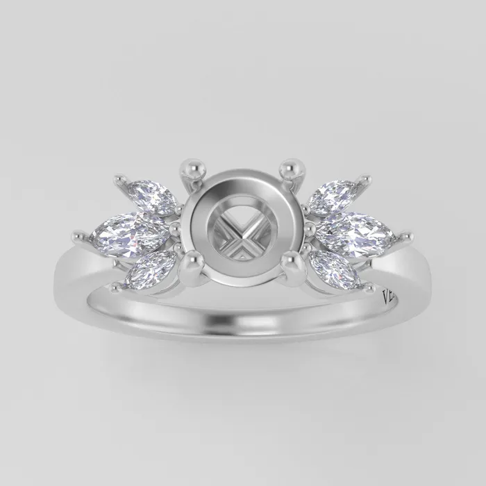 VENVS The Mini Luna 14k White Size 11 Stone MOS128 Cinque Ring Box Custom Engraving 0 Rings VENVS The Mini Luna 14k White Size 11 Stone MOS128 Cinque Ring Box Custom Engraving 0 Rings
